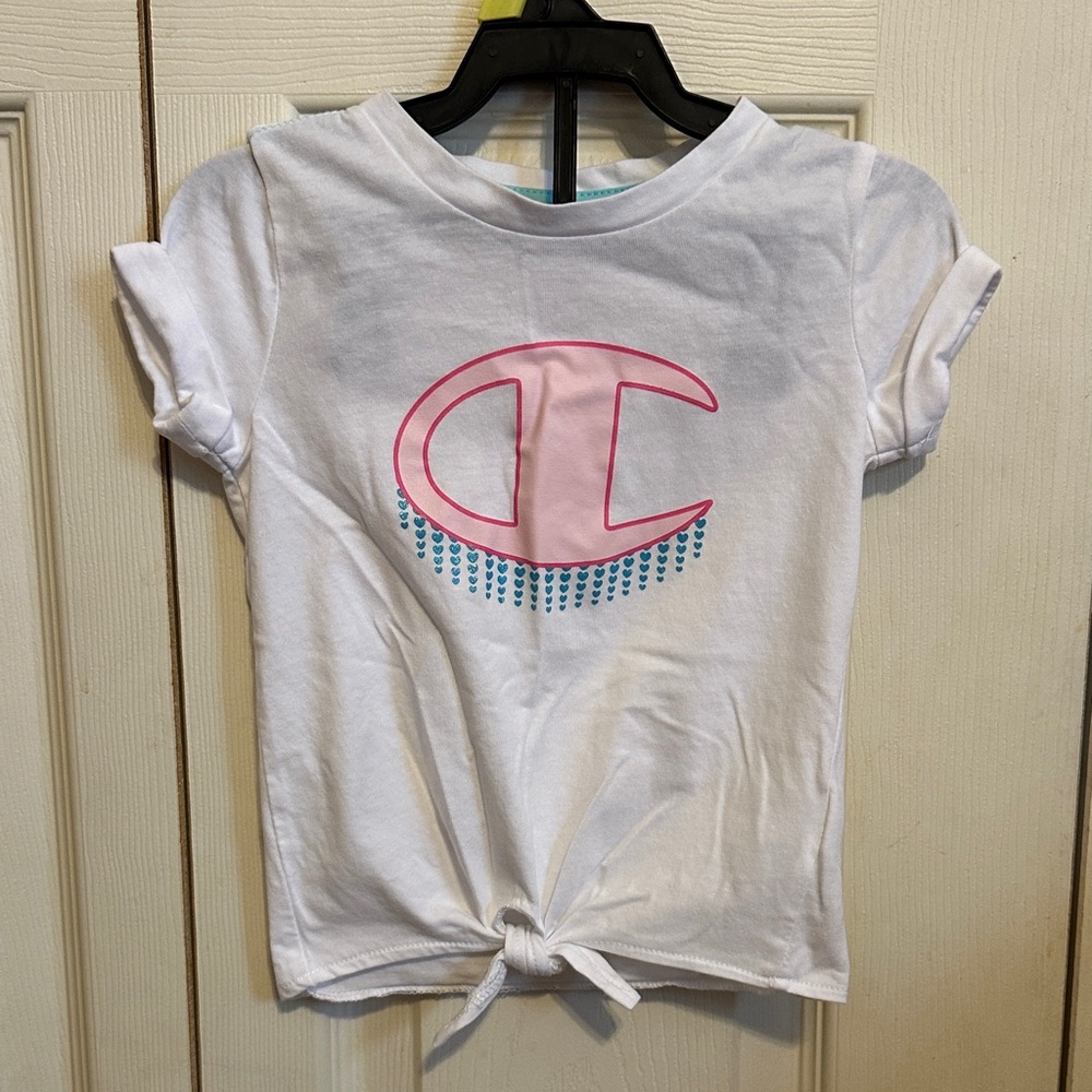 Champion Set Kids White Tee And Pink Short Set